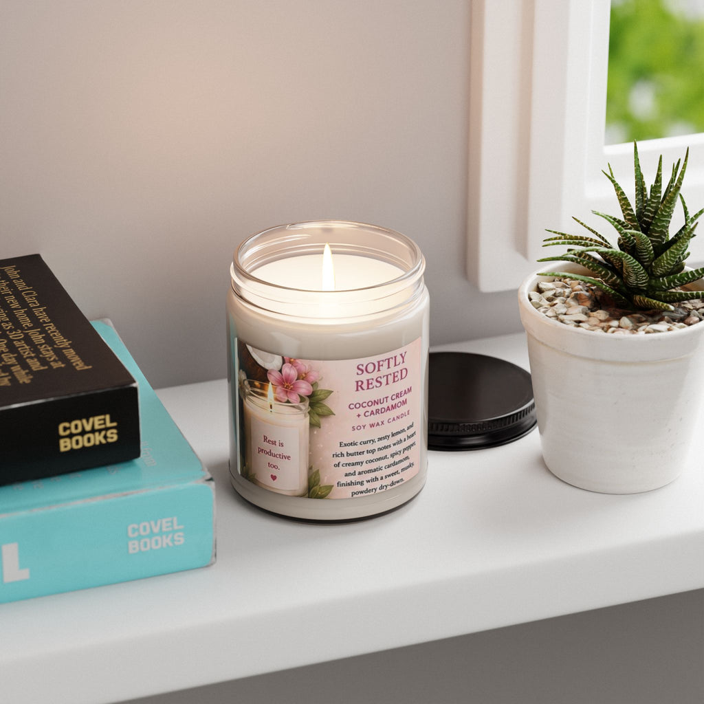 Soy Candle — Softly Rested (Coconut Cream & Cardamom) 9oz