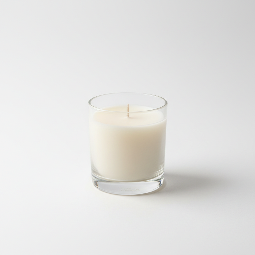 Existing Is Enough soy candle on a clean white minimal surface