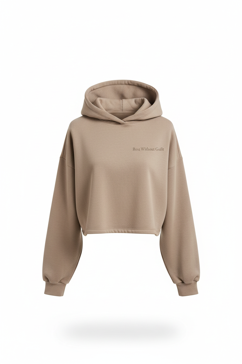 Taupe Crop Hoodie